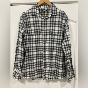 Express Men’s XL black and white plaid long sleeve shirt